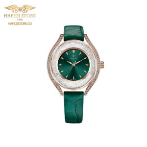 ساعت مچی زنانه ویولت مدل 0622metal بند چرمی - رزگلد - صفحه سبز