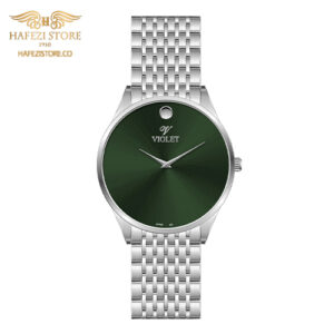 ساعت مچی مردانه ویولت مدل 0609metal نقره ای - صفحه سبز