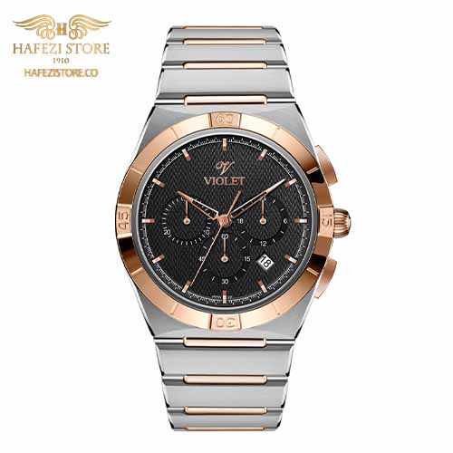 ساعت مچی مردانه ویولت مدل 0614/2metal رزگلد - صفحه خاکستری