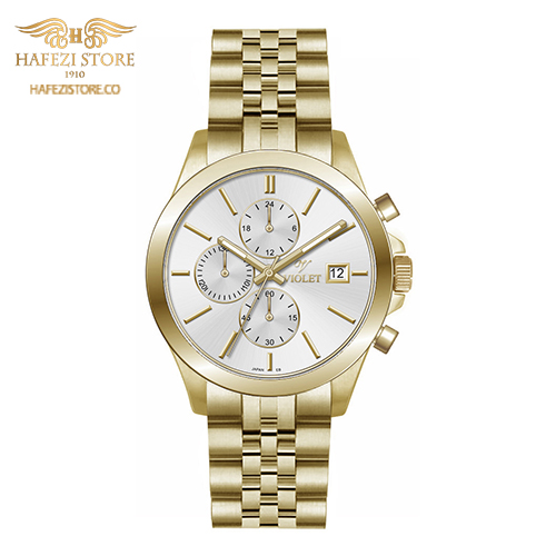 ساعت مچی مردانه ویولت مدل 0566/2metal طلایی - صفحه سفید