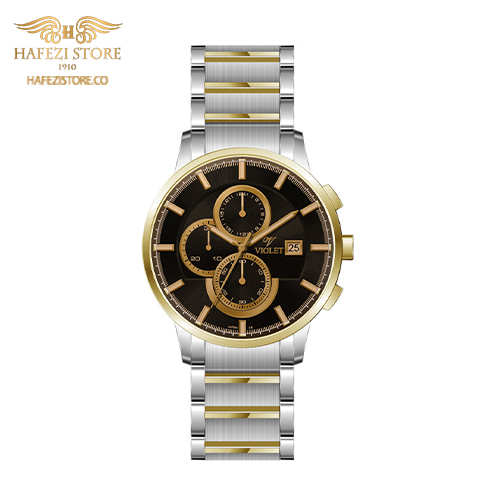 ساعت مچی مردانه ویولت مدل 0585/2metal طلایی - صفحه مشکی