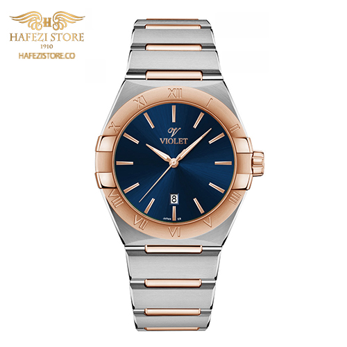 ساعت مچی مردانه ویولت مدل 0603/2metal رزگلد- صفحه سورمه ای