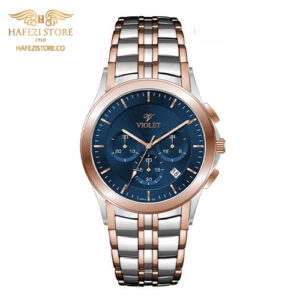 ساعت مچی مردانه ویولت مدل 0603/2metal رزگلد- صفحه سورمه ای
