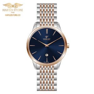 ساعت مچی مردانه ویولت مدل 0639/2metal رزگلد-نقره ای ، صفحه سورمه ای