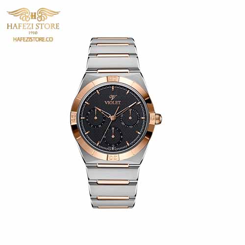 ساعت مچی زنانه ویولت مدل 0614/2metal رزگلد - صفحه خاکستری