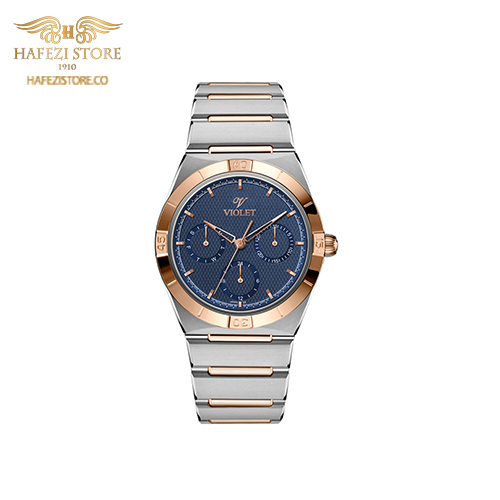 ساعت مچی زنانه ویولت مدل 0614/2metal رزگلد - صفحه سورمه ای