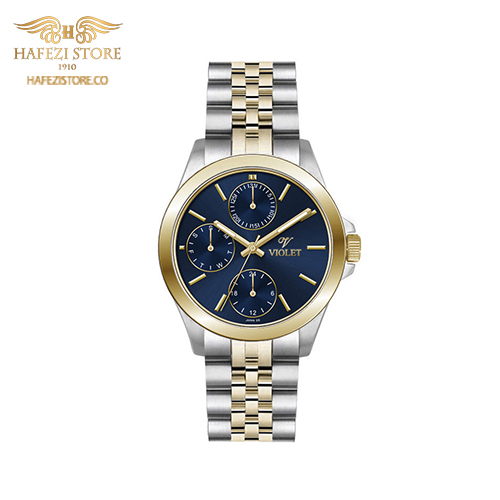 ساعت مچی زنانه ویولت مدل 0566/2metal طلایی - صفحه سورمه ای