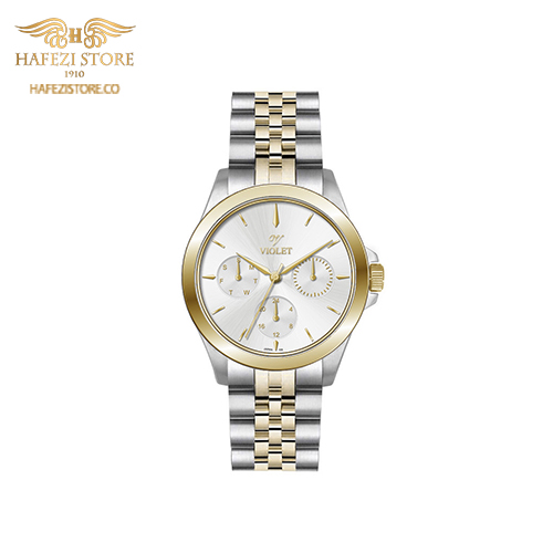 ساعت مچی زنانه ویولت مدل 0524/2metal طلایی - نقره ای ، صفحه سفید