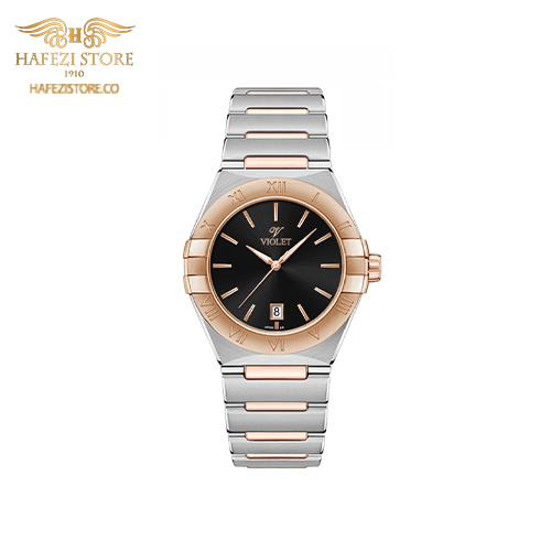 ساعت مچی زنانه ویولت مدل 0603/2metal رزگلد-صفحه مشکی