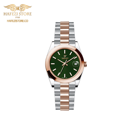 ساعت مچی زنانه ویولت مدل 0607/2metal رزگلد-صفحه سبز