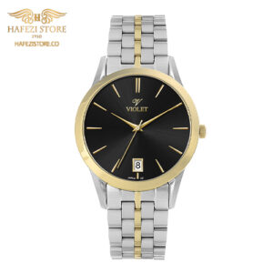 ساعت مچی مردانه ویولت مدل 0640/2metal طلایی - نقره ای ، صفحه مشکی