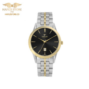 ساعت مچی زنانه ویولت مدل 0640/2metal طلایی - نقره ای ، صفحه مشکی
