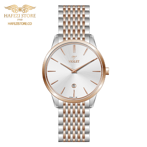 ساعت مچی مردانه ویولت مدل 0639/2metal رزگلد - نقره ای ، صفحه سفید