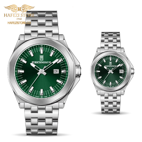 ساعت ست زنانه-مردانه ریچنست مدل 1005-112 نقره ای - صفحه یشمی